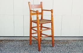 Ladder Back Rush Seat High Chair Old Primitive Wood Child 39 S High Chair Curved Back Toddler Chair Rustic Country Kitchen Farmhouse Toddler Chair Seating