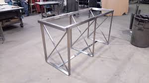 Custom Stainless Steel Metal Table Frame Finished With A Brushed Finish Bar Height Metal Table Frame Custom Metal Furniture Metal Furniture