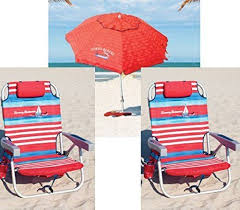 Tommy Bahama Beach 3 Pc Set 2 Backpack Beach Chairs And Matching Umbrella Redblue Stripe Click Im Beach Chair Umbrella Backpack Beach Chair Best Beach Chair