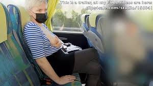 Public Bus Risky Crossed Legs Masturbation to Orgasm