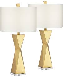 Leiden brushed brass table lamp. Pacific Coast Quadrangle Brushed Gold Table Lamp Set Of 2 Reviews Home Macy S