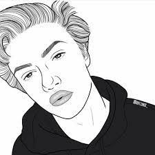 Black And White Boy Outline 