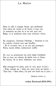 Arthur Rimbaud La Maline Poezie