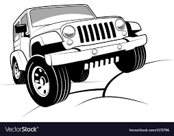 Monochrome Detailed Cartoon Off Road Jeep Climbing Rocks Download A Free Preview Or High Quality Adobe Illustrator Ai Eps Pdf Offroad Jeep Jeep Car Cartoon