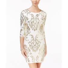 B Darlin Juniors Sequined Cutout Bodycon Dress 89 Liked On Polyvore Featuring Dresses Ivor Sequin Cocktail Dress White Sequin Dress White Cocktail Dress