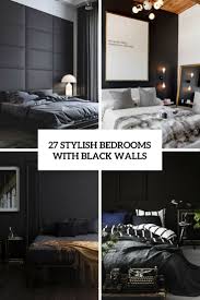 Small primary bedroom featuring white walls and gray bed frame matching the gray carpet flooring. 27 Stylish Bedrooms With Black Walls Digsdigs