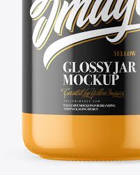 Download Glossy Jar Mockup In Free Mockups On Yellow Images Object Mockups