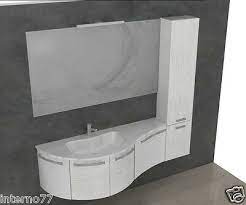 Mobile Bagno W701 L 175 5 Curvo Moderno Sospeso Top Vasca Integrata E Colonna Mobile Bagno Bagno Arredo Bagno Moderno