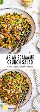 Asian Inspired Edamame Peanut Crunch Salad Recipe Recipes Vegetarian Meal Prep Vegan Salad Recipes