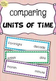 Included In This Package Are 32 Unit Of Time Comparison Cards They Include The Words Second Minute Hour Day Week Fortnigh Unit Of Time The Unit Tpt Math