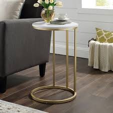 Faux Marble Gold Round C Table Side Table Decor C Table Furniture
