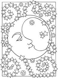 Sun Moon And Stars Designs To Color Dover Publications Sample Moon Coloring Pages Star Coloring Pages Space Coloring Pages