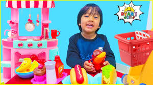 Fun grocery store learning activities and opportunities for kids while shopping at the grocery store, as well as things you can do at home to further your grocery store learning. Ryan Cooking And Pretend Play Grocery Store Fun Youtube
