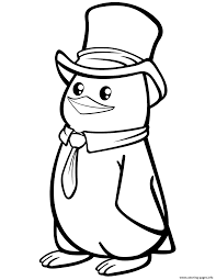 Keep your kids busy doing something fun and creative by printing out free coloring pages. Polar Penguin With A Top Hat Coloring Pages Printable
