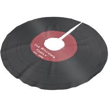 Black Vinyl Record Custom Christmas Tree Skirt Zazzle Com Custom Christmas Christmas Tree Skirt Vinyl Records