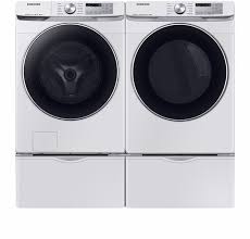 Attach the dryer's exhaust outlet to the exhaust outtake built into the house or apartment wall. Dve45r6300w Samsung 27 Bixby Enabled Electric Front Load Dryer With Steam Sanitize Cycle And Sensor Dry White