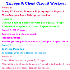 wod a triceps chest circuit routine