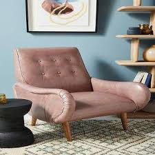 Abruzzo Brown Leather Tufted Wood Chair