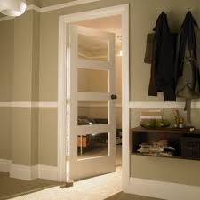 Shaker White 4 Panel Shaker Partially Glazed Internal Door H 1981mm W 762mm Departments Diy At B Q Internal Glazed Doors