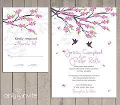 Printed Spring Wedding Invitations Cherry Blossom Wedding Etsy Cherry Blossom Wedding Invitations Spring Wedding Invitations Bird Wedding Invitations