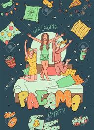 Slumber party digital vector clip art / sleepover clipart design this is a digital file. Girls Sleepover Party Invitations Image Party Fantasy Decor