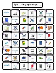 Il Y A Il N Y A Pas De Fournitures Scolaires Dice Game In French Speaking Games Vocabulary Secondary Classroom