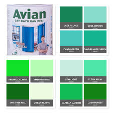 Www.bangunankita.co.id tema dan trend warna 2019 2019 ayue idris. Avian Kayu Dan Besi Cat Avian Tinting Warna Hijau 0 9l Lazada Indonesia