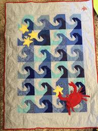 Coral singing quilt pattern an applique quilt pattern for an oblong 24 wide x 54 high. Ocean Themed Baby Quilt Patterns Novocom Top