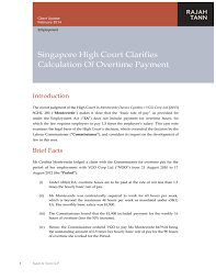4) rules on overtime and calculations. Singapore High Court Clarifies Calculation Of Overtime