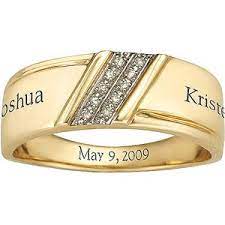 Namesake Men S Diamond Forever Wedding Band In 10kt Gold Mens Wedding Bands Mens Gold Wedding Band Mens Gold Jewelry