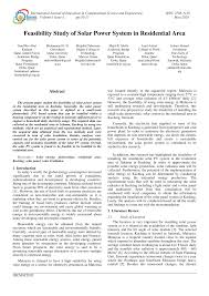 Engineering service in telok panglima garang, selangor, malaysia. Pdf Feasibility Study Of Solar Power System In Residential Area