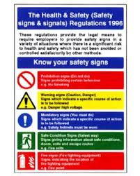 health safety at work symbols wall chart