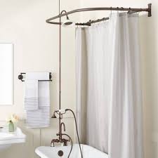 Clawfoot Tub To Shower Conversion Kits Signature Hardware Tub To Shower Conversion Shower Conversion Clawfoot Tub Shower Curtain