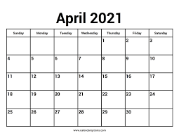 Select any style you want then download and print. April 2021 Calendar Calendar Options