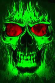 Skull patches come in all shapes, sizes, colors and personalties. Green Skulls On Fire Skeletal Fire Skull Wallpaper Skull Pictures Skull Artwork
