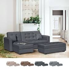 Divano isola letto, classy divano, penisola, martin, conforama. Divano Letto Angolare Con Penisola 3 Posti Con Pouf Contenitore Madreperla Pronto Letto
