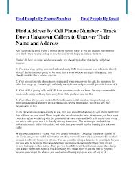 Sometimes we get call from unknown number, but. Find Address By Cell Phone Number Track Down Unknown Callers To Unc