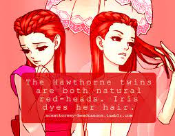 Dahlia And Iris S Natural Hair Colour Is Bright Red Iris Dyes It So She Doesn T Stick Out Among The Rest Of The Fey Family Submi Phoenix Wright Ace Headcanon