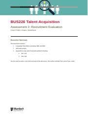 The rubric template is mostly used to help teachers in their work. Bus226 Assgn2 Recruitment Evaluation Rubric Template V1 Bus226 Talent Acquisition Assessment 2 Recruitment Evaluation Subangkini D O Seger Course Hero