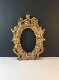 Exq antique victorian era carved walnut 32 wall mirror & shelf, ornate, cherub. Gold Frame Vintage Gold Cherub Frame Plaster Gold Painted Etsy Gold Frame Hanging Frames Gold Paint