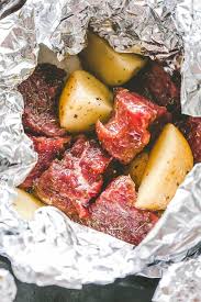 If desired, broil the pork for a minute or two once it is done to crisp up the bacon. Garlic Herb Steak And Potato Foil Packs Easy Foil Packet Dinner Idea