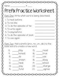 Prefix Practice Worksheet Freebie Prefix Worksheet Prefixes Prefix Practice