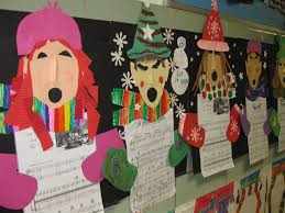 Self Portrait Carolers Winter Art Projects Art Lessons For Kids Christmas Art