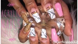 • coffin shaped acrylic nails are similar in shape to ballerina and stiletto shapes, but with a squared tip. Acrylic Nails Tutorial Pink Coffin Marble Nails Youtube