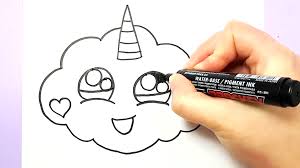 Learn how to draw the unicorn emoji! How To Draw A Super Cute Cloud Emoji Unicorn Easy Drawing Ø¯ÛŒØ¯Ø¦Ùˆ Dideo