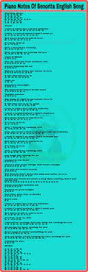 Piano Notes Of Senorita English Song Piano Notes Songs Piano Music Notes Piano
