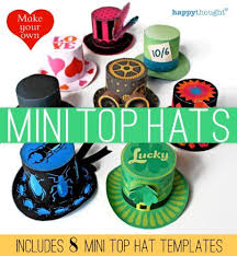 How To Make A Mini Top Hat Out Of Paper Make Your Own Mini Top Hats Includes 8 Mini Top Hat Templates Happythought Paper Craft Book 1 By Ellen Deakin Craft Book Crafts Hat Template Paper Crafts