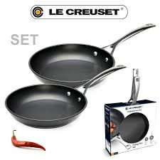 Le Creuset Aluminum Non Stick Pans Set 20 26 Cm Cookfunky