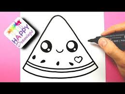 How To Draw Draw A Cute Watermelon Easy Happy Drawings Youtube Cute Easy Drawings Happy Drawing Cute Watermelon