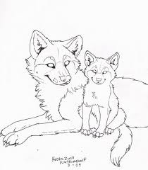 These can be months or just days old. Free Wolf And Pup Line Art Wolf Sketch Cartoon Wolf Drawing Wolf Artwork